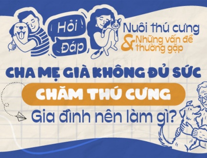 Cha mẹ già không đủ sức chăm thú cưng, gia đình nên làm gì?