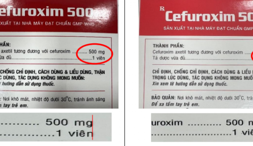 Cảnh báo thuốc kháng sinh CEFUROXIM 500 bị làm giả