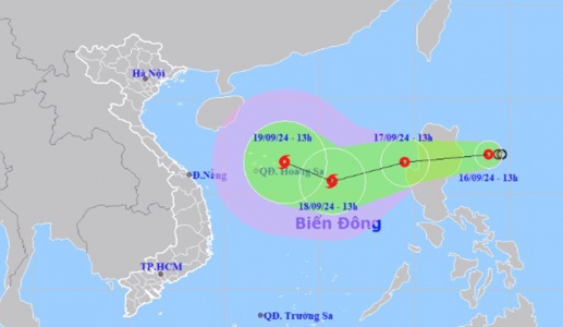 Áp thấp nhiệt đới sắp vào biến Đông, có thể mạnh lên thành bão số 4