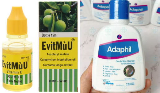 Thu hồi lô dầu bôi Evit mù U và sữa rửa mặt Adaphil Gentle Skin Cleanser