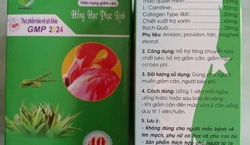 Phát hiện 3 chất cấm trong viên nang giảm cân Hồng Hạc Phục Linh