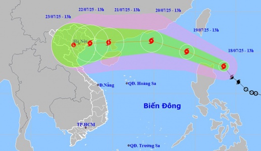 Áp thấp nhiệt đới mạnh lên thành bão WIPHA
