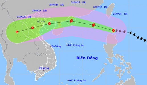 Tối nay siêu bão Ragasa vào biển Đông với cường độ cực đại cấp 17