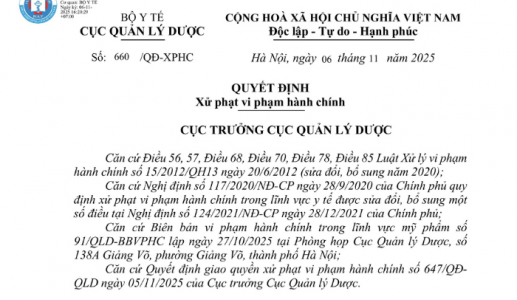 Vi phạm kinh doanh mỹ phẩm, Công ty HSD bị xử phạt 75 triệu đồng