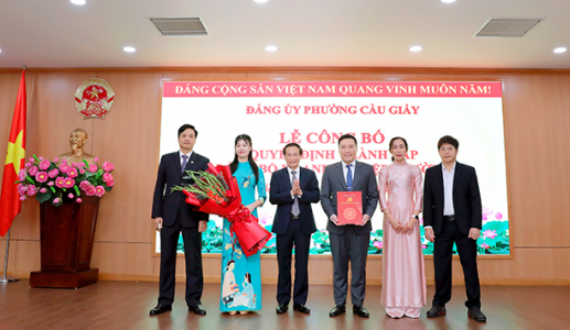 Công bố quyết định thành lập Đảng bộ Doanh nghiệp phường Cầu Giấy