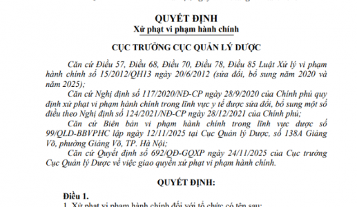 Dược phẩm Natura bị phạt 95 triệu đồng, đình chỉ nhập khẩu 5 tháng