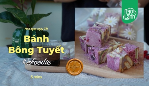 Tự làm Bánh bông tuyết Khoai lang tím giàu chất xơ, ít calo đón Tết