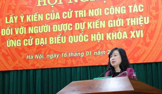 Bộ trưởng Đào Hồng Lan được giới thiệu ứng cử Đại biểu Quốc hội khóa XVI