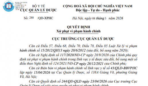 Vi phạm lưu hành thuốc, PHAPHARCO bị xử phạt 145 triệu đồng