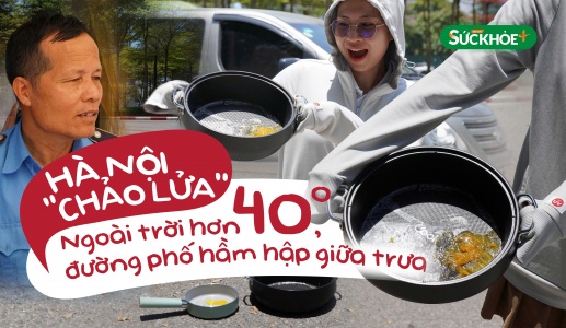 Hà Nội 'chảo lửa': Ngoài trời hơn 40 độ, đường phố hầm hập giữa trưa