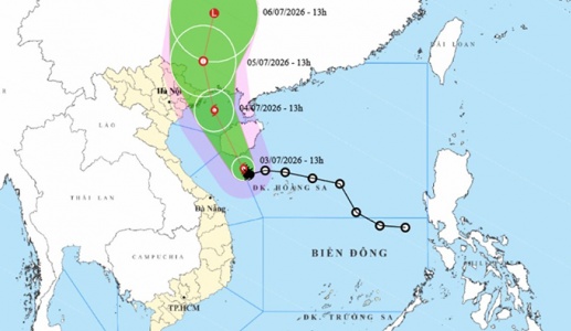 Bão số 1 mạnh lên giật cấp 11, gây mưa to 