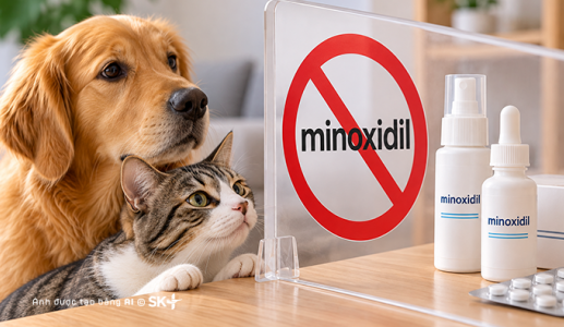 Cảnh báo nguy cơ ngộ độc ở chó, mèo khi tiếp xúc với minoxidil