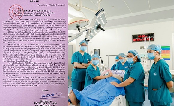 Bộ trưởng Bộ Y tế gửi thư khen ekip can thiệp tim bào thai cho sản phụ Singapore
