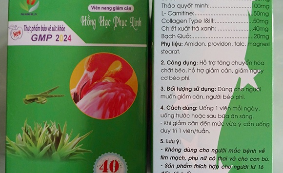 Phát hiện 3 chất cấm trong viên nang giảm cân Hồng Hạc Phục Linh