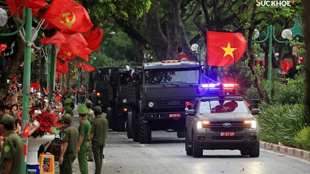 Cận cảnh dàn khí tài 'khủng' trên đường Thanh Niên trong buổi hợp luyện A80 lần 2