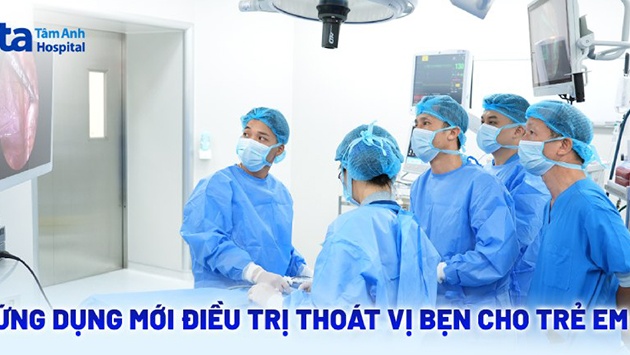 Ứng dụng mới điều trị thoát vị bẹn cho trẻ em