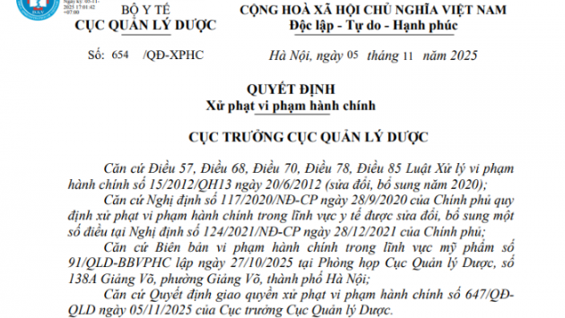 Vi phạm trong kinh doanh mỹ phẩm, Japan Connection bị phạt 75 triệu đồng
