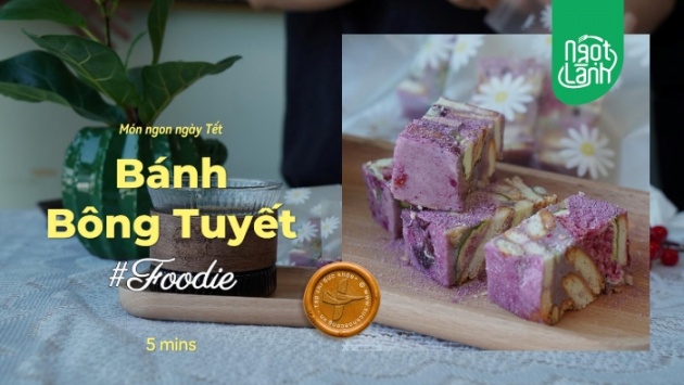 Tự làm Bánh bông tuyết Khoai lang tím giàu chất xơ, ít calo đón Tết