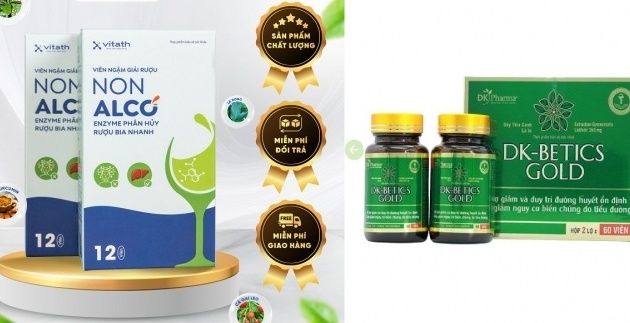Kiểm tra vi phạm quảng cáo viên ngậm giải rượu và sản phẩm hỗ trợ tiểu đường